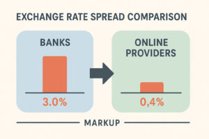 Compare exchange rates between online exchanges and banks